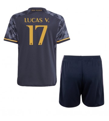 Real Madrid Lucas Vazquez #17 Udebanesæt Børn 2023-24 Kort ærmer (+ korte bukser)